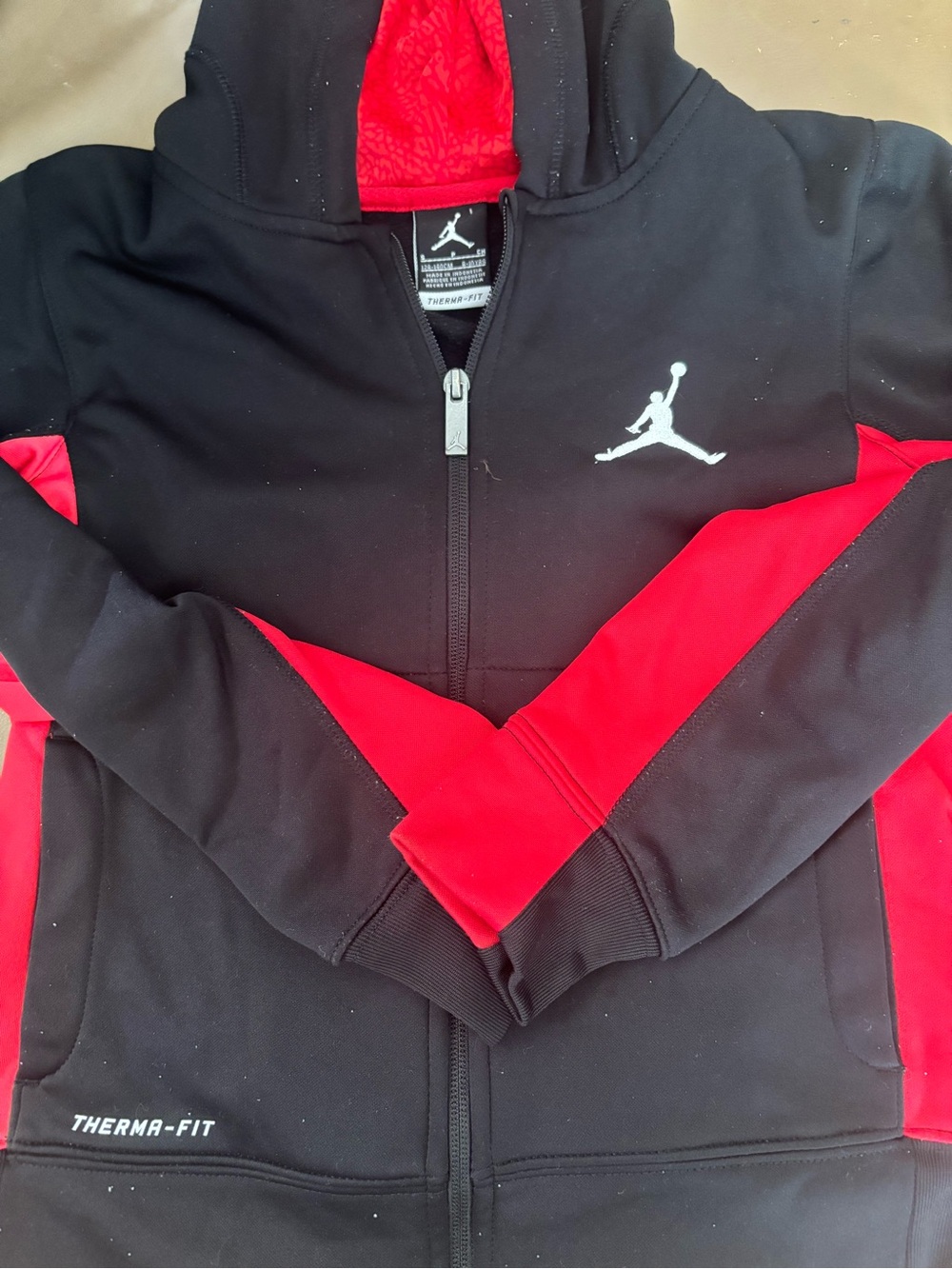 Nike Black & Red Therma-Fit Full-Zip Hoodie Jacket